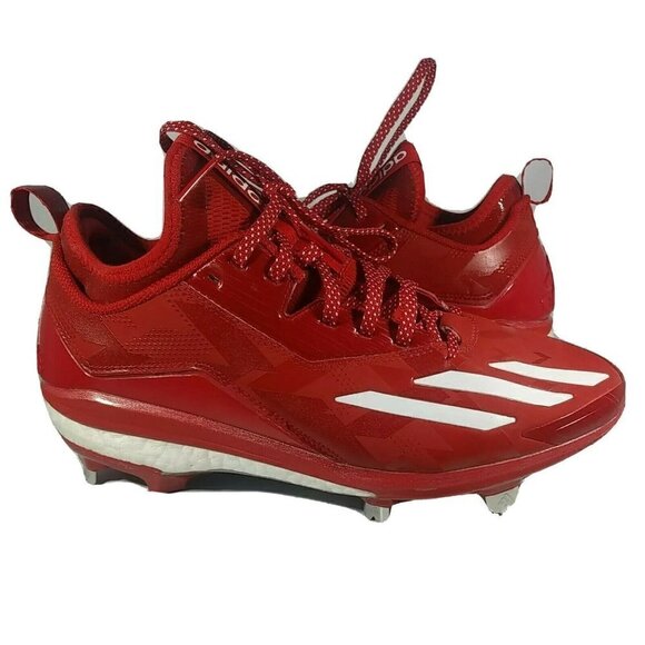Adidas Ironskin Protrax Red Baseball Cleats Metal - Picture 1 of 9